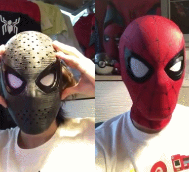 spider man mask lenses mechanical eye sensor controlled spiderman gadgetify cosplay toys cool eyes super