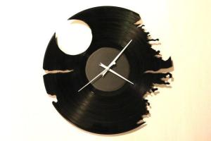 Recycled Vinyl Death Star Clock