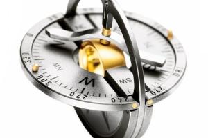 Gold and Titanium Compass Amulet