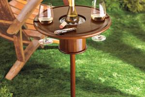 Lawn Table with Bottle Cooler