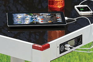Solar Device Charging Patio Table