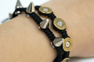 Bullet Woven Bracelet with Real Bullet Bases