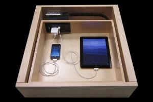 Docking Drawer with USB Charger and Electrical Outlet