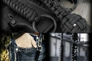 Paracord Self Defense Lanyard w/ Skull Bead