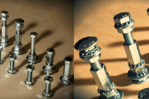 Handmade Nuts & Bolts Chess Set