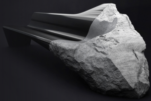 Peugeot Carbon Fiber and Lava Stone Onyx Sofa