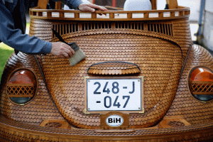 Wooden VW Beetle Created From 50,000+ Pieces of Oak
