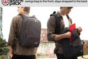 wolffepack: Backpack Swings To Front, Stays Strapped To Back
