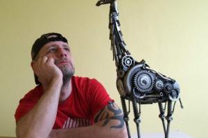 Steampunk: Giraffe Metal Sculpture