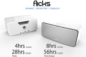 Flicks: Projector + Bluetooth Speaker + Battery