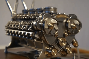 Miniature W-32 Engine In Action