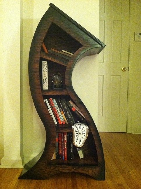 curved bookshelf