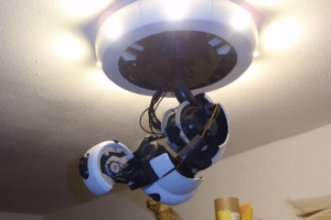 3D Printable Robotic GlaDOS Ceiling Lamp