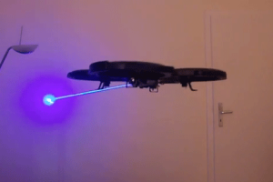 Flying Laser Drone In Action