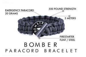 Survival Paracord Bracelet + Fire Starter