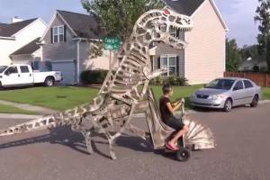 Mechanical Drill Powered T-Rex [Video]