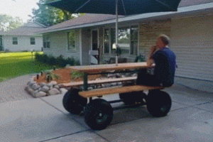 Gas-powered Motorized Picnic Table