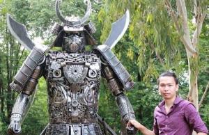 Samurai Metal Sculpture Measures 2.2 Meters High