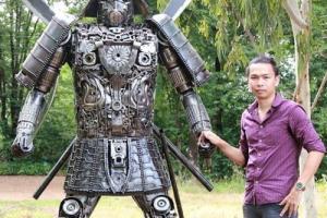 Samurai Metal Sculpture Measures 2.2 Meters High