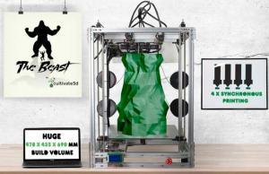 Beast: Large 3D Printer w/ 4 Print Heads