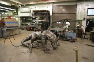 Handmade Metal Dragon Sculpture
