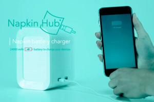 NapkinHub: Napkin Dispenser + Smartphone Charger