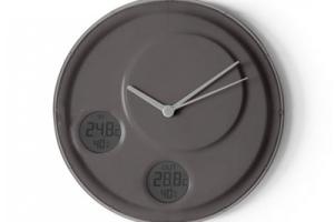 Flow Wall Clock Displays Indoor/Outdoor Temperatures