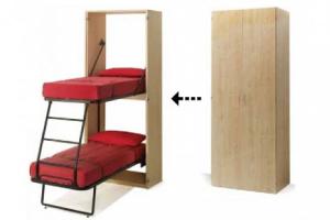 Expand Furniture Hidden Vertical Murphy Bunk Bed