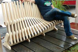 Wave Bench Transforms Into a Bed