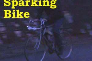 Sparking Bike with Wimshurst Machine Makes Sparks