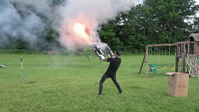 DIY 1500+ Firework Machine Gun