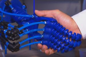 3D-printed Soft Robotic Hand with Air Chambers To Mimic Muscles