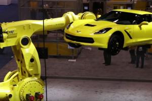 FANUC M-2000iA Robot Lifting a Corvette Stingray