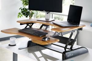 VARIDESK Pro Plus 36 Standing Desk- Butcher Block