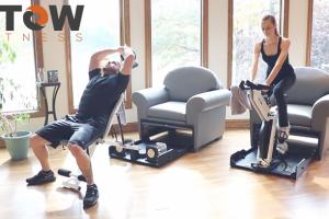 Stow Fitness Bike & Weight Bench Fit Inside Chairs