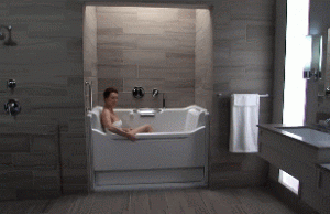 Kohler Elevance Rising Wall Bath Lets You Get In & Out Easily