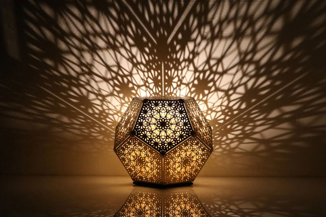 Trillian Dodecahedron Table Light Is Trippy, Trippy Lamp Shade