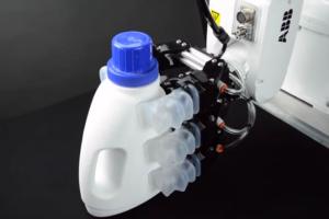 Adaptive Grasping for Soft Robots