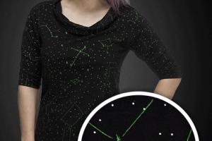Constellations Glow-in-the-Dark Cowl Neck Top