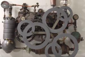 Steampunk Kinetic Sculpture Inspired by Scimitar Ticker