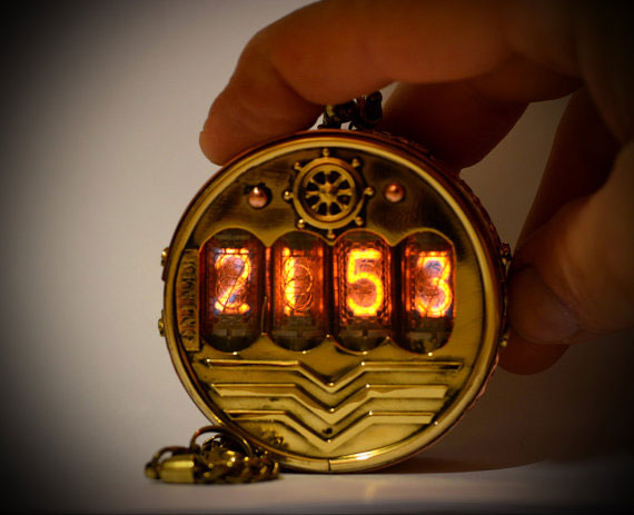 Steampunk Pocket Nixie Watch