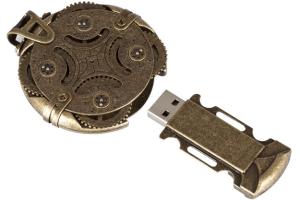Cryptex Steampunk Round Lock USB Flash Drive