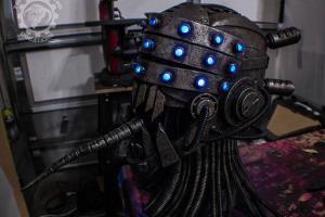 Nightmare Fuel Sci-Fi DJ Helmet with LED, Articulated Tongue