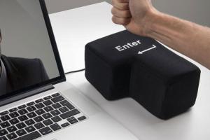 USB Big Enter Key Pillow for Stress Relief