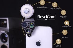 RevolCam: Multi-Lens Smartphone Attachment with Light & Selfie Mirror