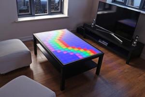 Animated LED Coffee Table with Classic Games