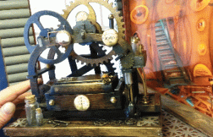 Steampunk Kinetic Mechanical Ring Box