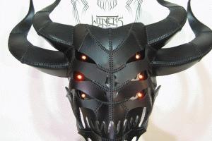 Six-Eyed Demon Mask with Glowing Eyes