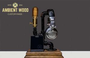 Steampunk Bedside Headphone Stand