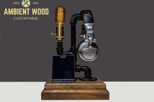 Steampunk Bedside Headphone Stand